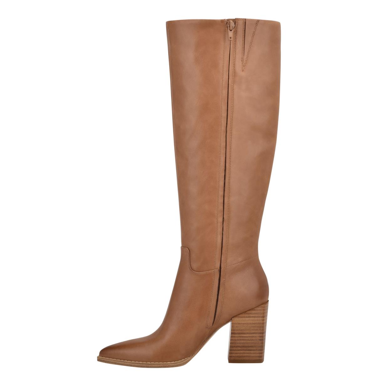 Women's Nine West Brixe Heeled Boots Beige | CUDA76059