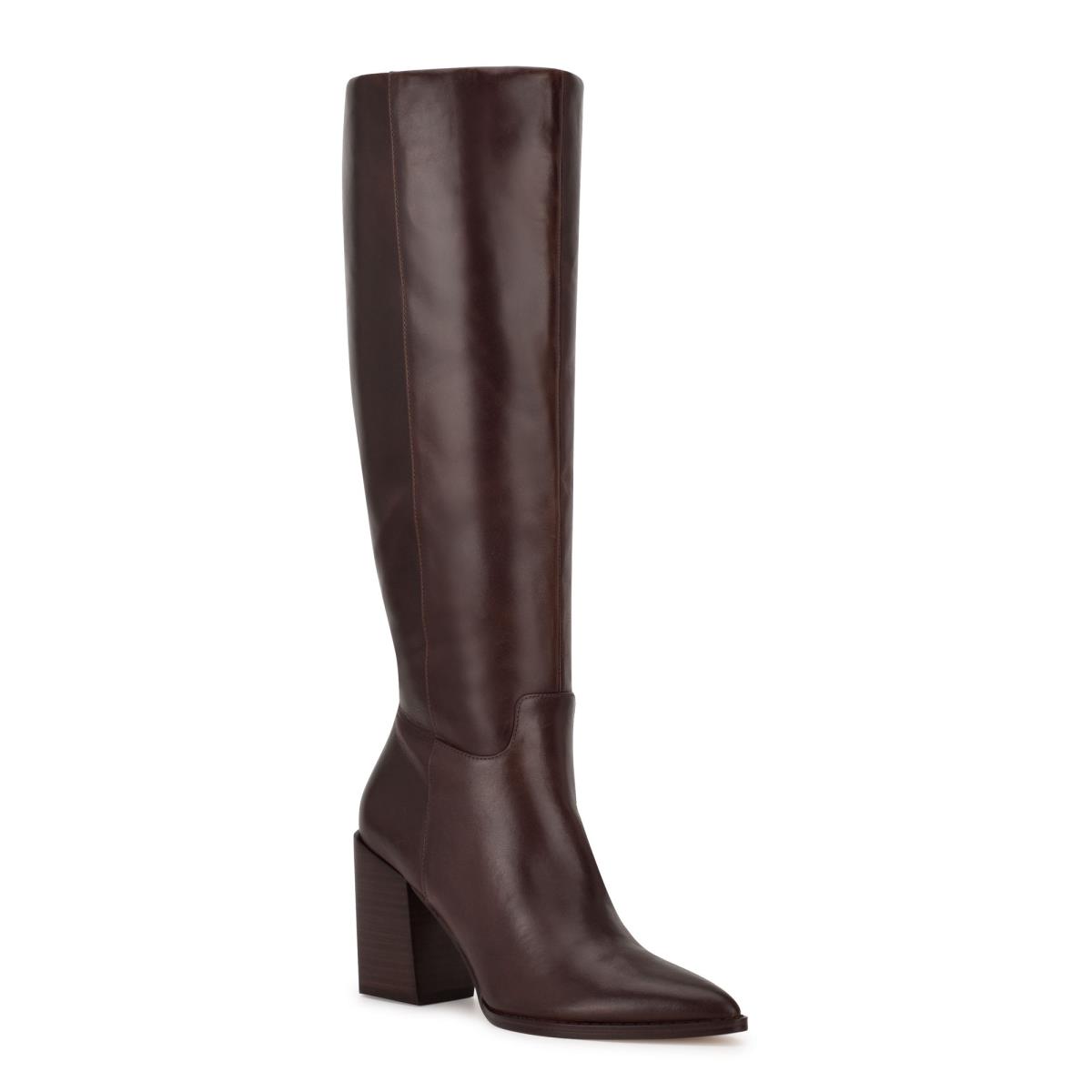 Women's Nine West Brixe Heeled Boots Brown | ACXG94085