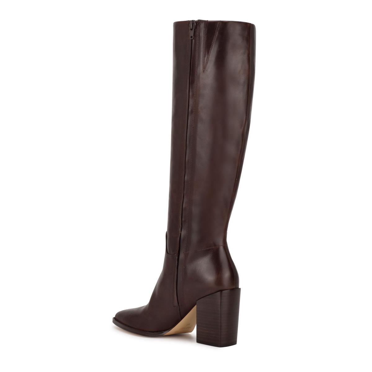 Women's Nine West Brixe Heeled Boots Brown | ACXG94085