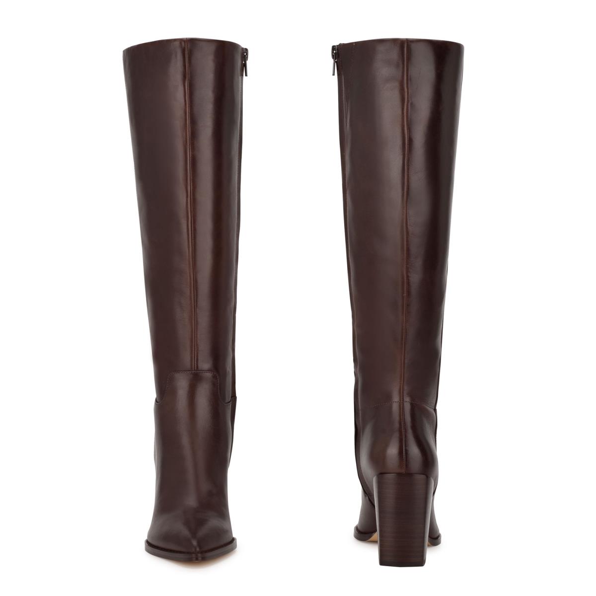 Women's Nine West Brixe Heeled Boots Brown | ACXG94085