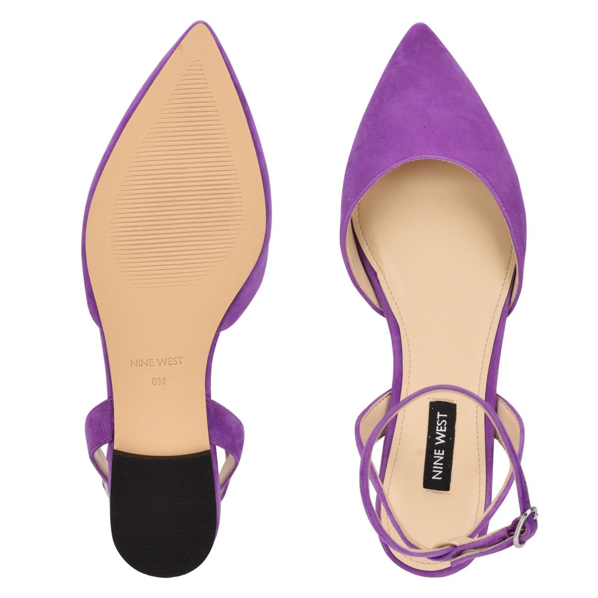 Women's Nine West Briy Pointy Toe Ballet Flats Purple | OFIJ94610