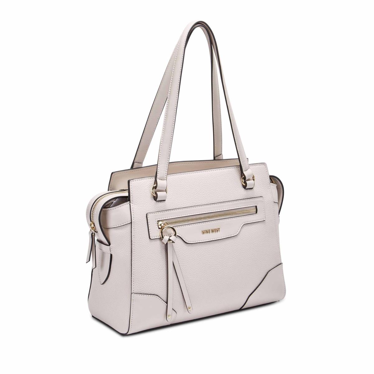 Women's Nine West Brooklyn Jet Set Shldr Satchel Bags Beige | PAKS84503