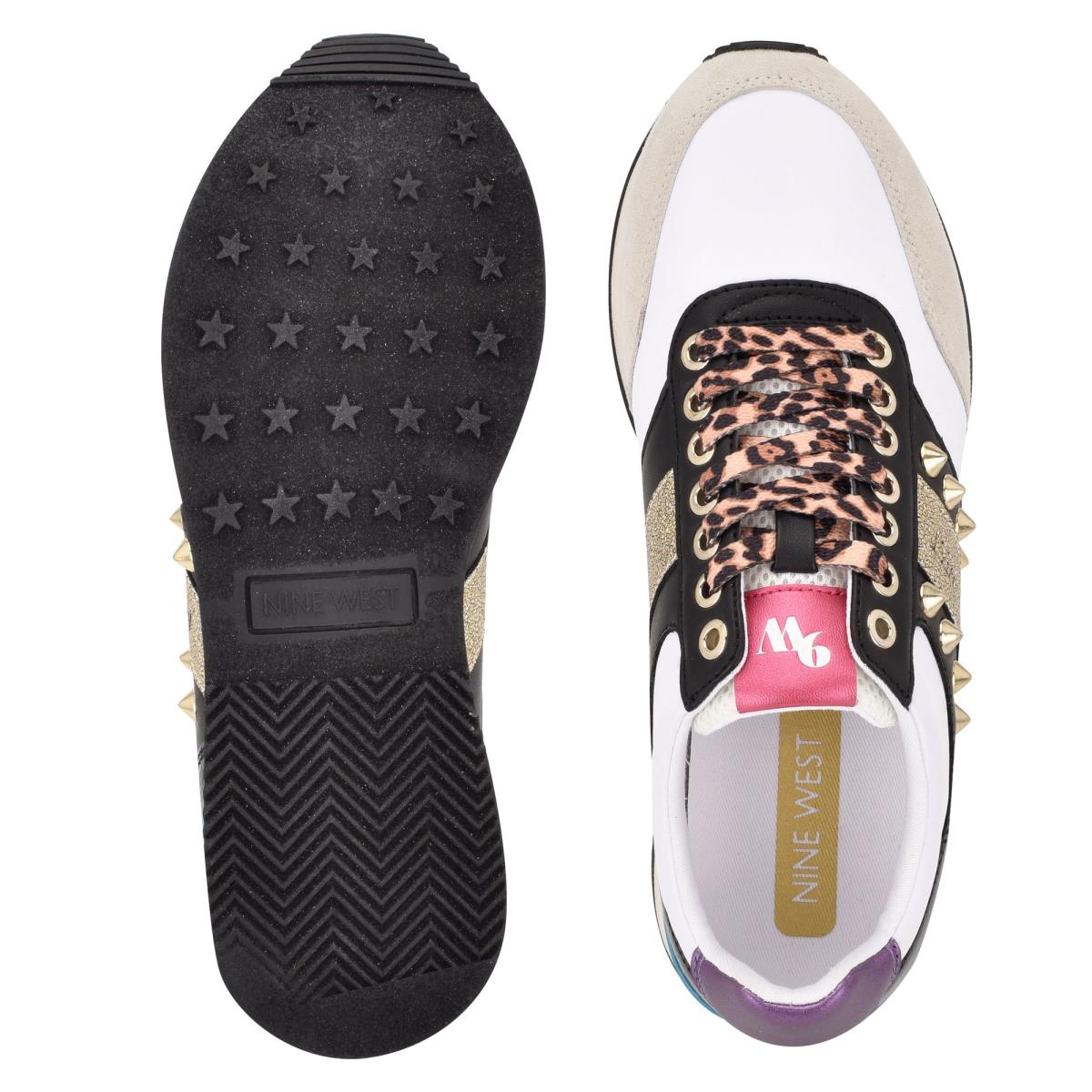 Women's Nine West Bunnie Sneakers Sneakers Gold / White / Black | BXZN98217