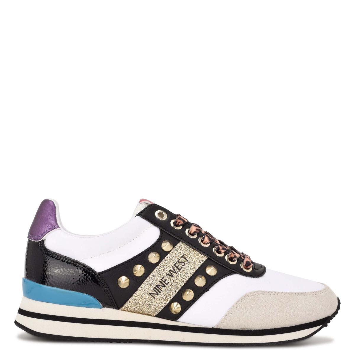 Women\'s Nine West Bunnie Sneakers Sneakers Gold / White / Black | BXZN98217