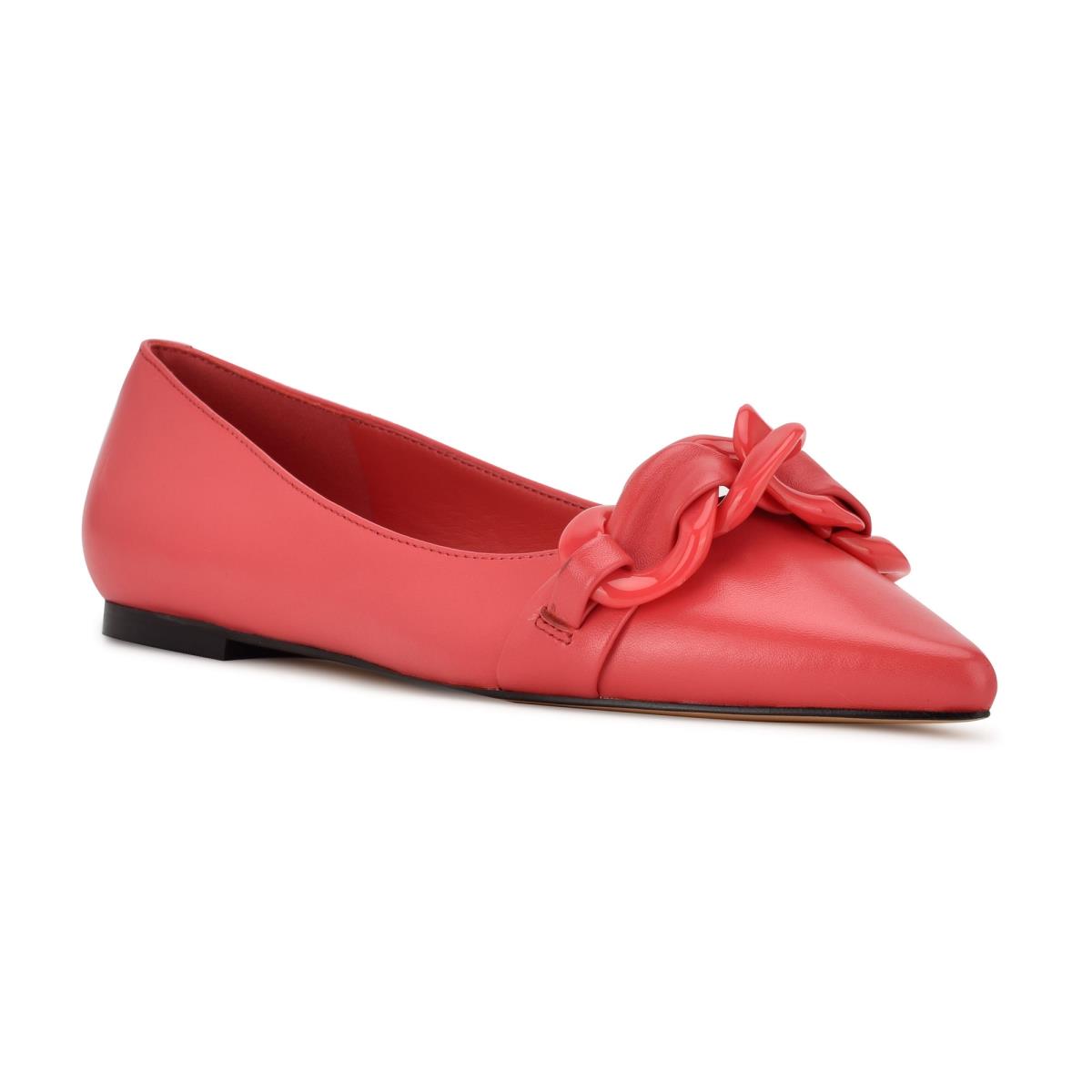 Women's Nine West Buyme Pointy Toe Ballet Flats Coral | MQTX09752