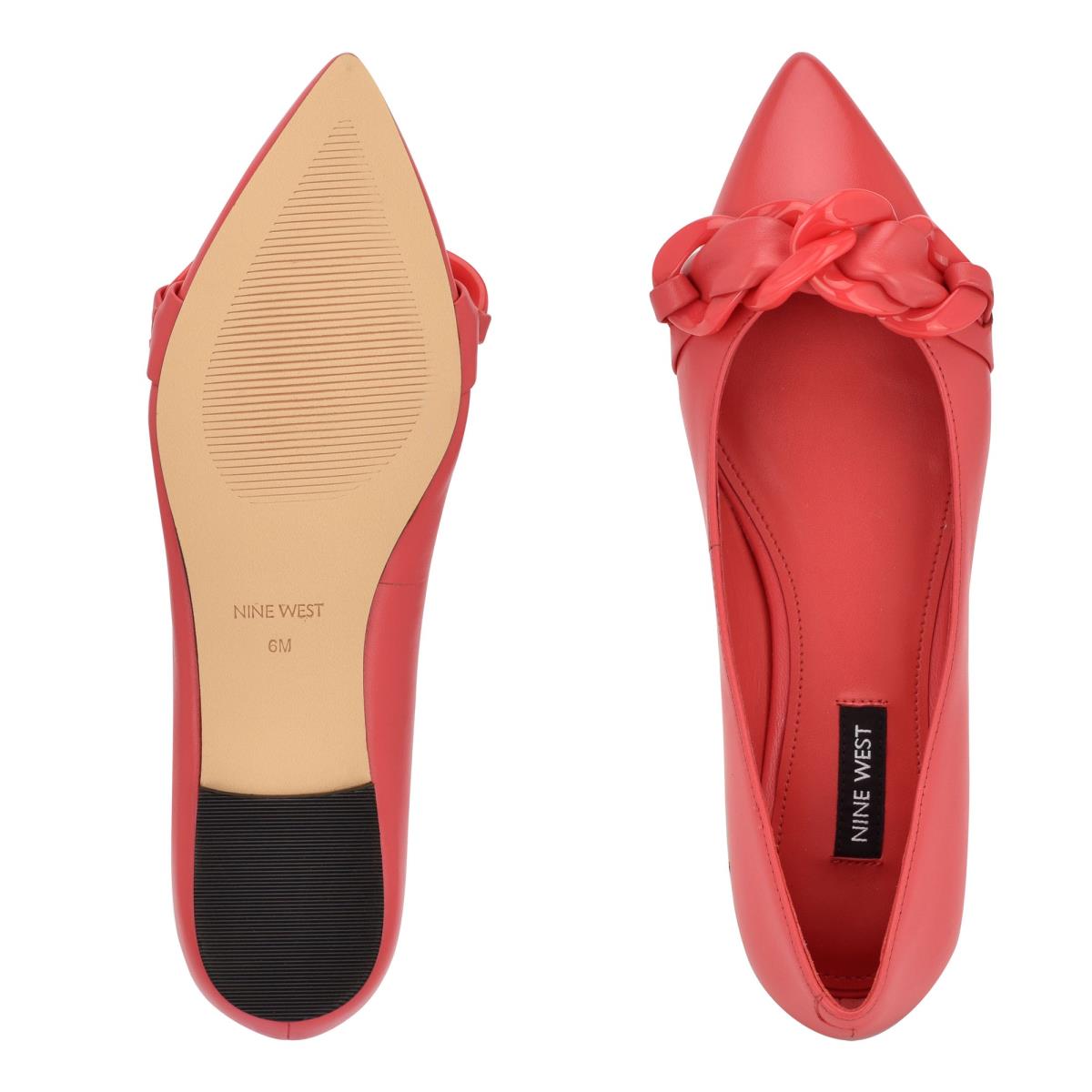 Women's Nine West Buyme Pointy Toe Ballet Flats Coral | MQTX09752