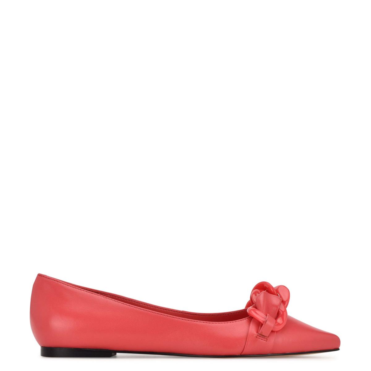 Women\'s Nine West Buyme Pointy Toe Ballet Flats Coral | MQTX09752