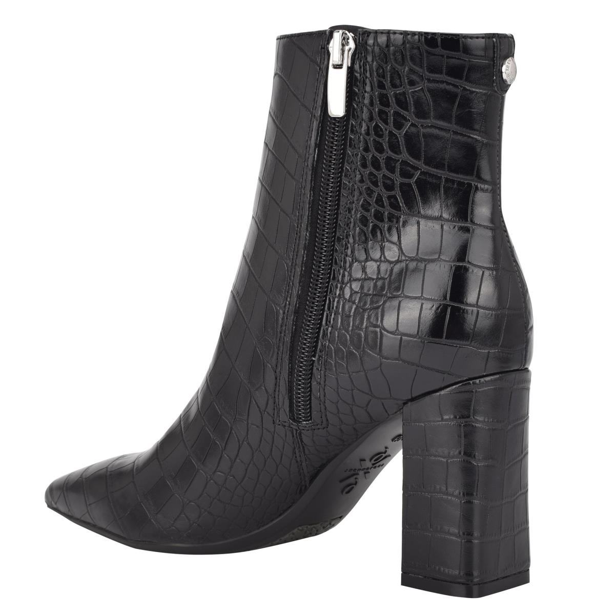 Women's Nine West Cacey 9x9 Heeled Booties Black | KDVT42351