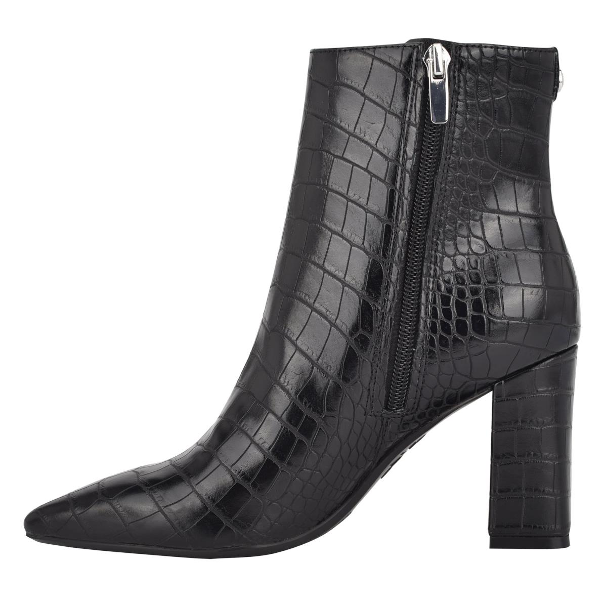 Women's Nine West Cacey 9x9 Heeled Booties Black | KDVT42351