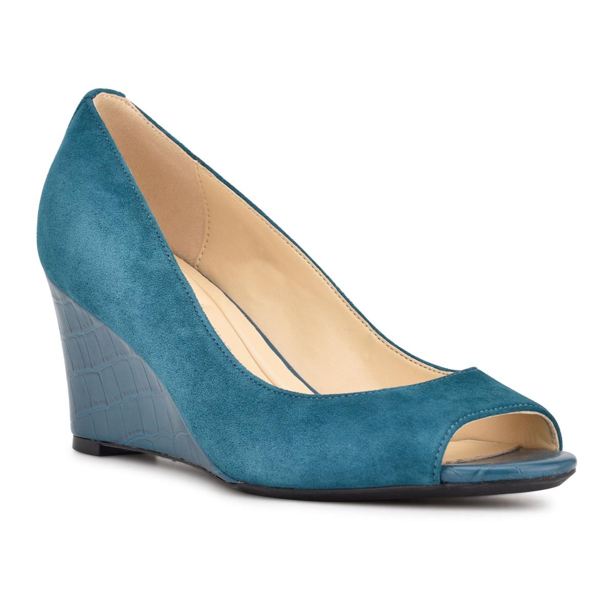 Women's Nine West Cape 9x9 Dress Wedges Turquoise | EZNA01832