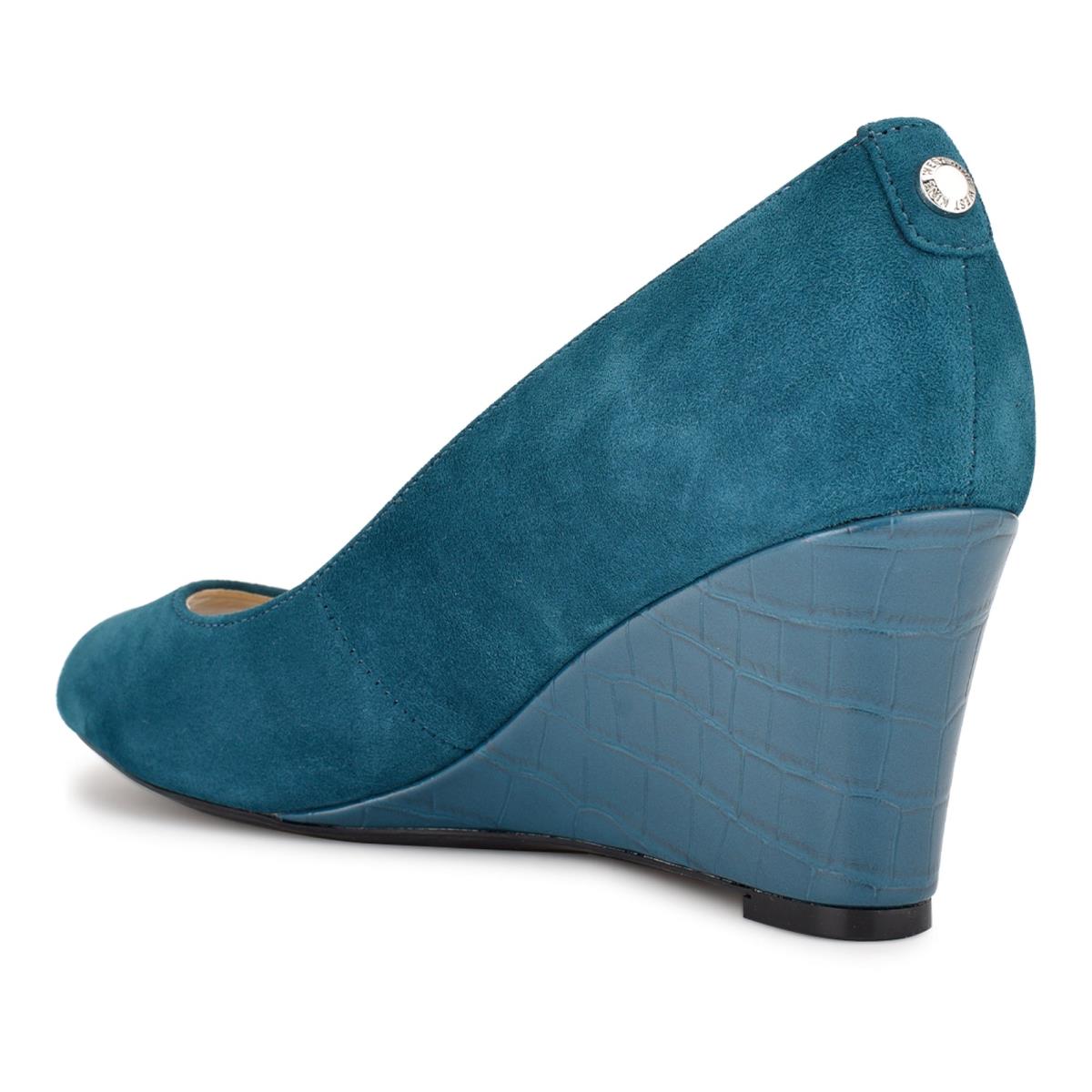 Women's Nine West Cape 9x9 Dress Wedges Turquoise | EZNA01832