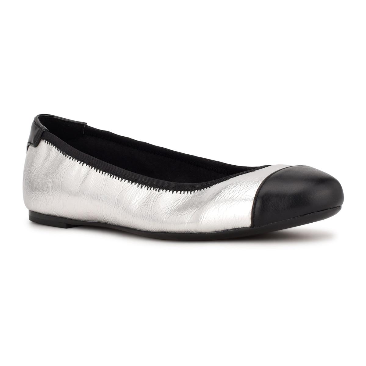 Women's Nine West Capted Ballet Ballet Flats Silver | FOWP69450