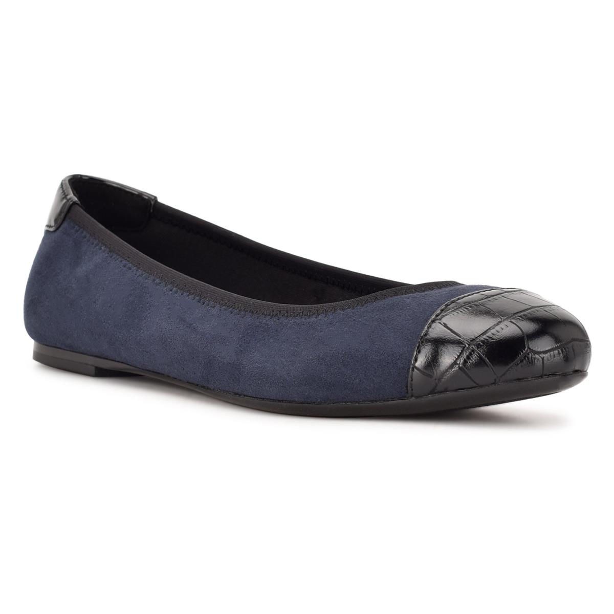 Women's Nine West Capted Ballet Ballet Flats Navy | WFYX07546