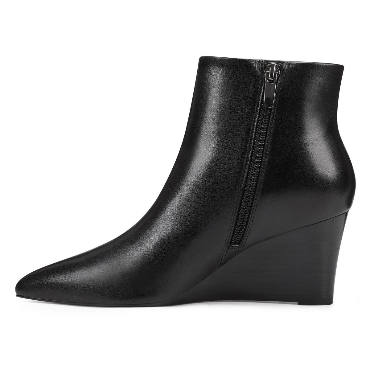 Women's Nine West Carter Wedge Booties Black | ARBX41839