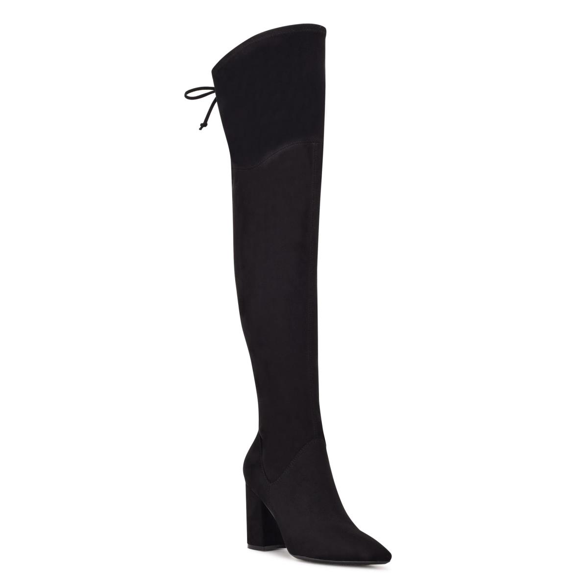 Women's Nine West Ceeya 9x9 Over The Knee Heeled Boots Black | GLZX56913