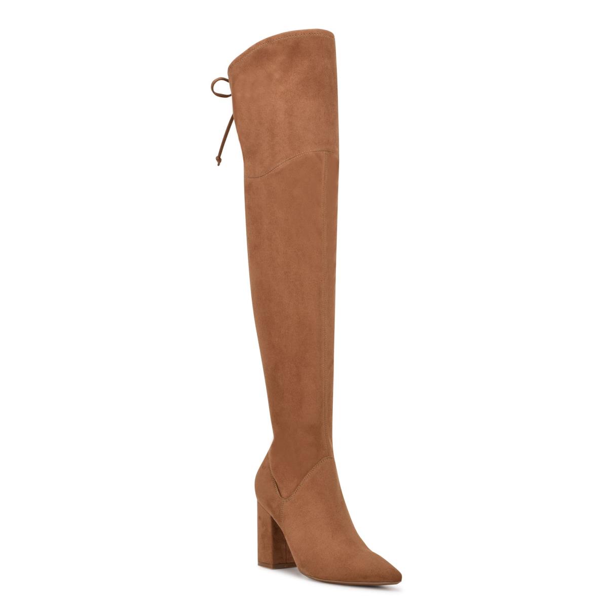 Women's Nine West Ceeya 9x9 Over The Knee Heeled Boots Brown | KCTL16547