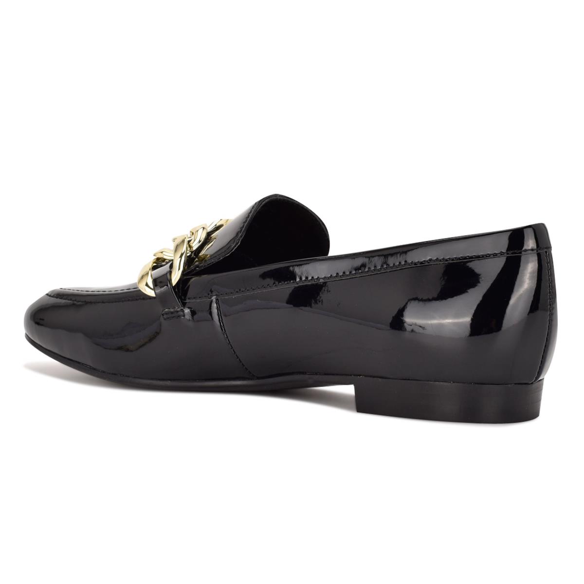 Women's Nine West Chain Slip-On Loafers Black | FJHY96024