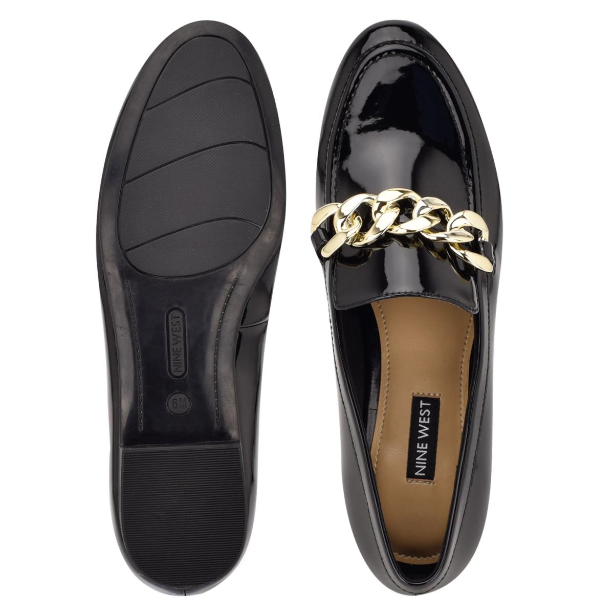 Women's Nine West Chain Slip-On Loafers Black | FJHY96024