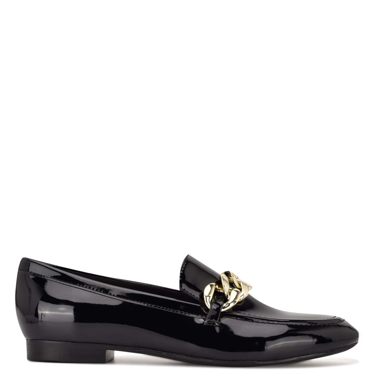 Women\'s Nine West Chain Slip-On Loafers Black | FJHY96024