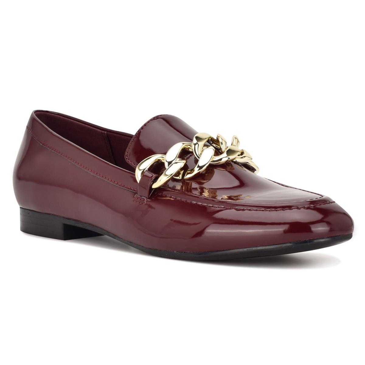 Women's Nine West Chain Slip-On Loafers Red | JKNM53264