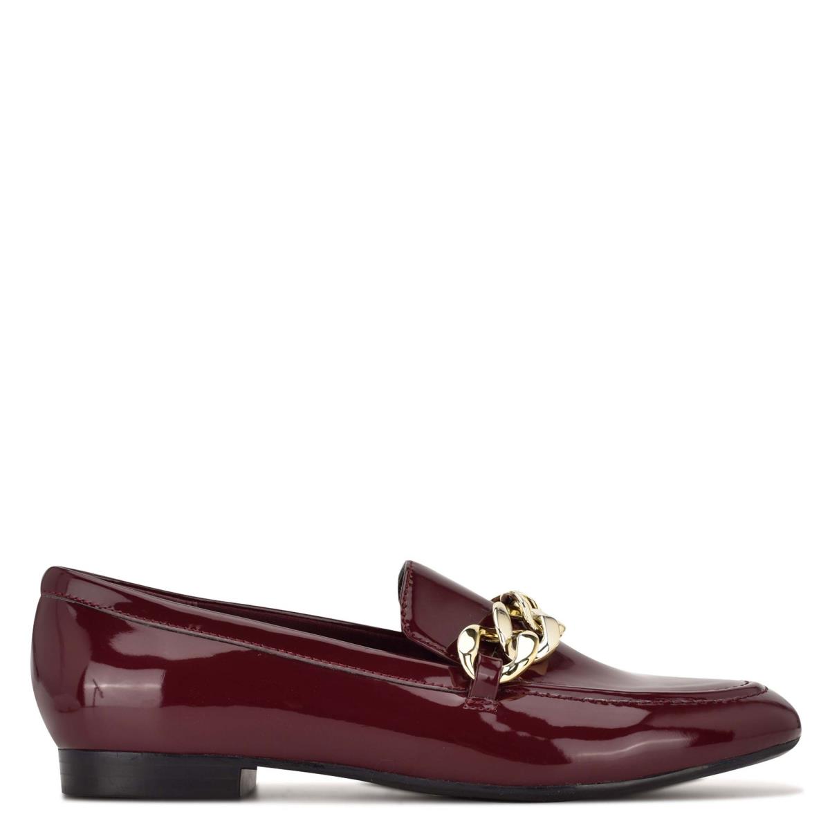 Women\'s Nine West Chain Slip-On Loafers Red | JKNM53264