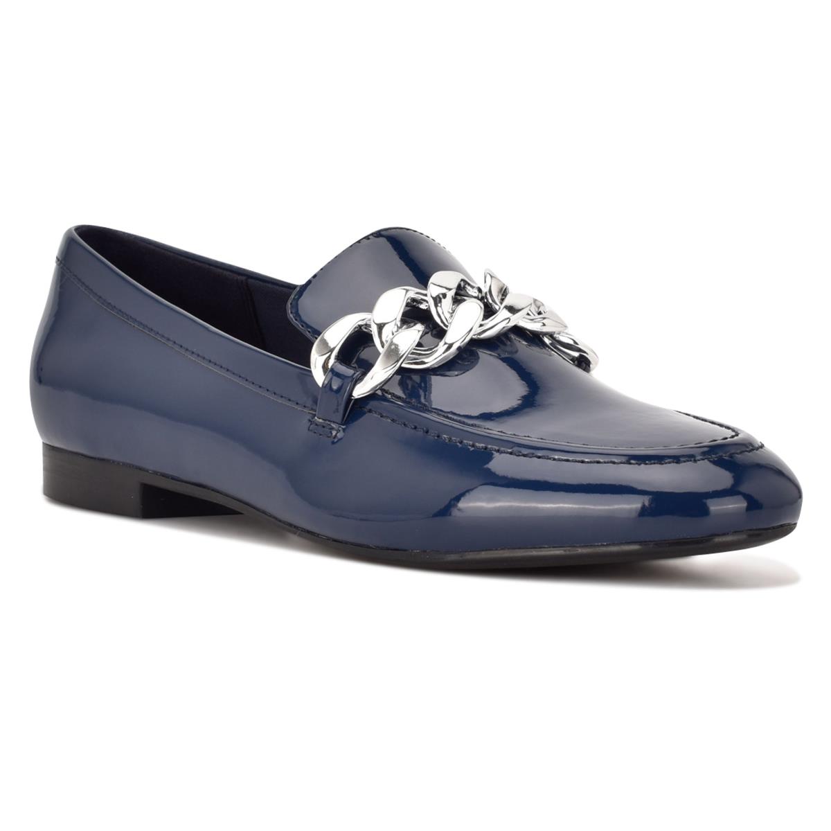 Women's Nine West Chain Slip-On Loafers Blue | LNEJ69287