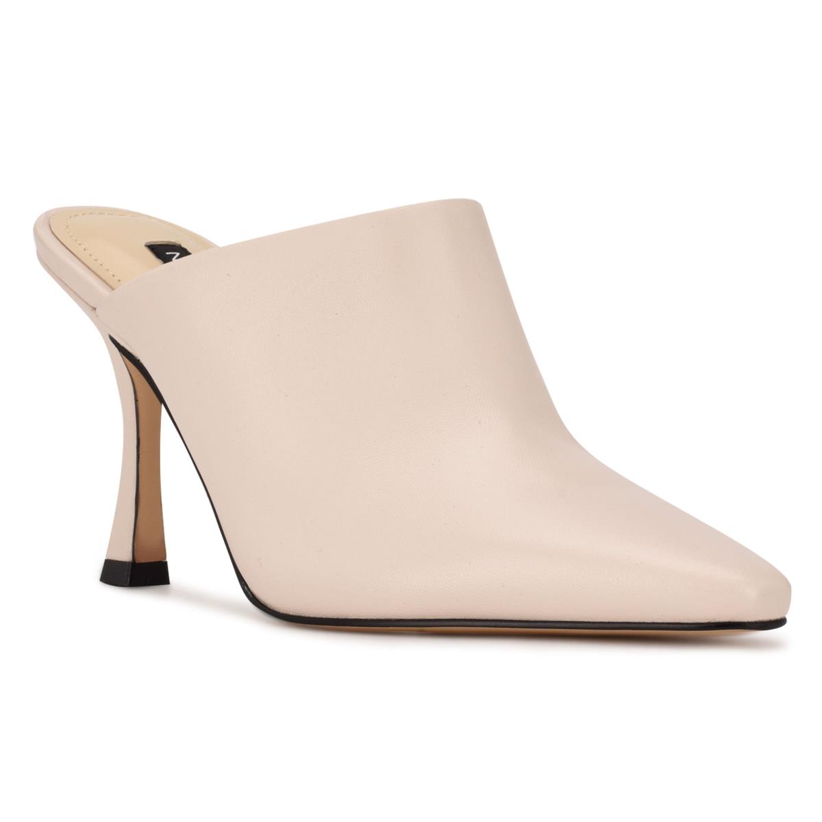 Women's Nine West Ciao Heel Mules Cream | GBNQ56981