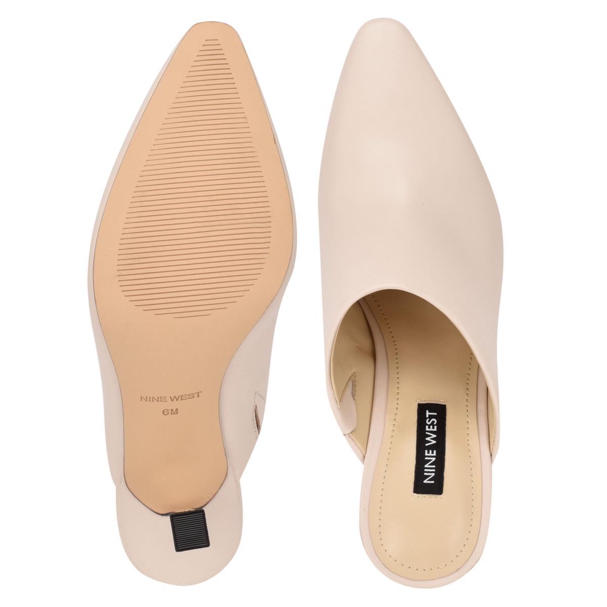 Women's Nine West Ciao Heel Mules Cream | GBNQ56981