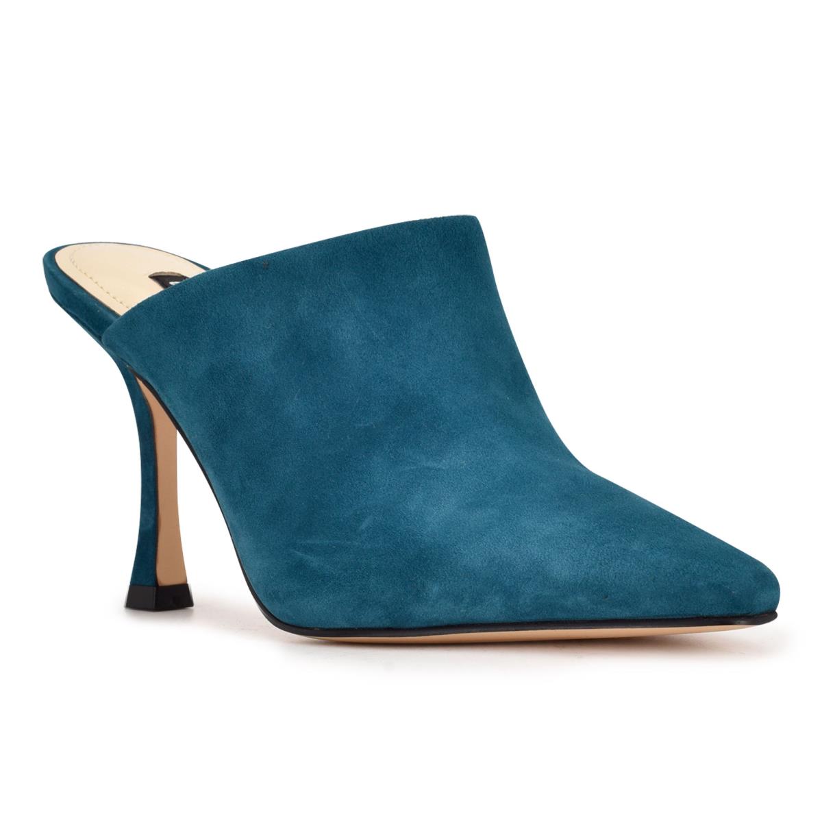 Women's Nine West Ciao Heel Mules Turquoise | BLEC35986