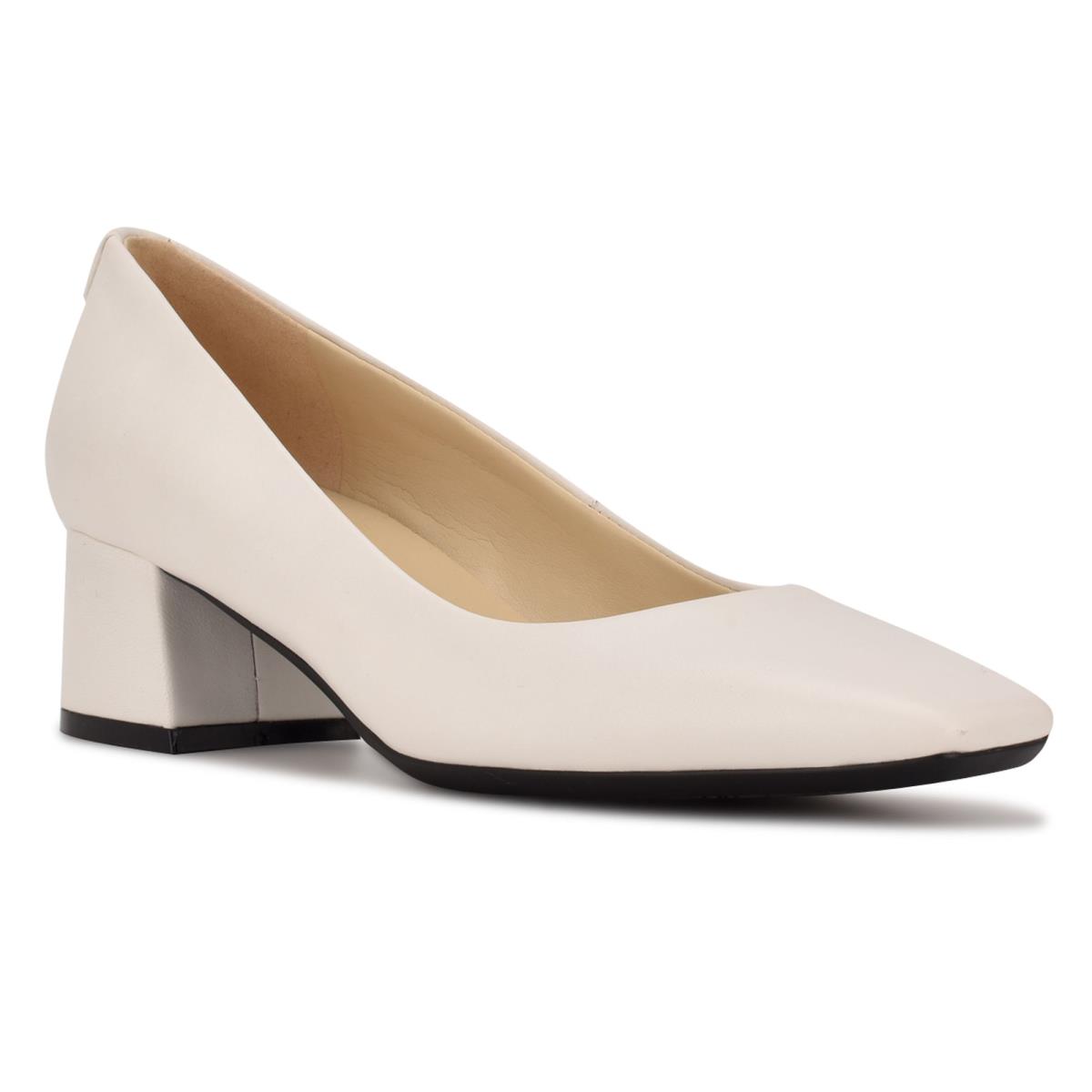 Women's Nine West Cloe 9x9 Block Heel Pumps Cream | CIUG86352