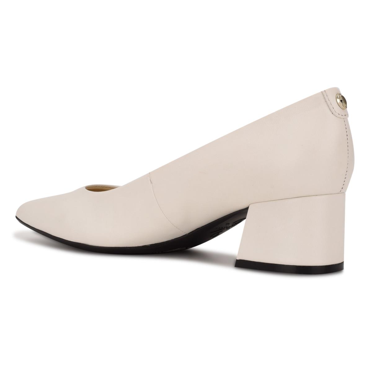 Women's Nine West Cloe 9x9 Block Heel Pumps Cream | CIUG86352