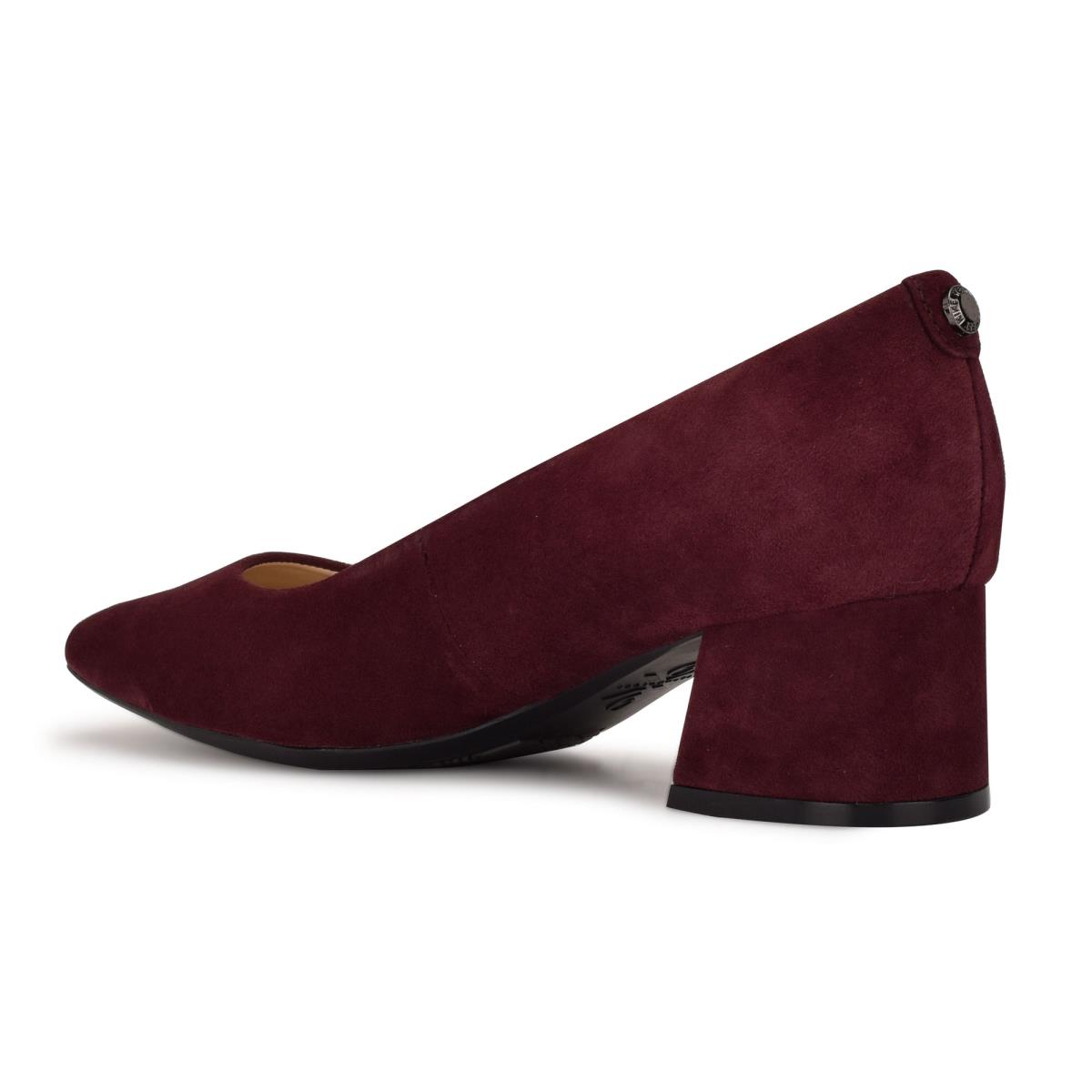 Women's Nine West Cloe 9x9 Block Heel Pumps Claret | CXAF31275