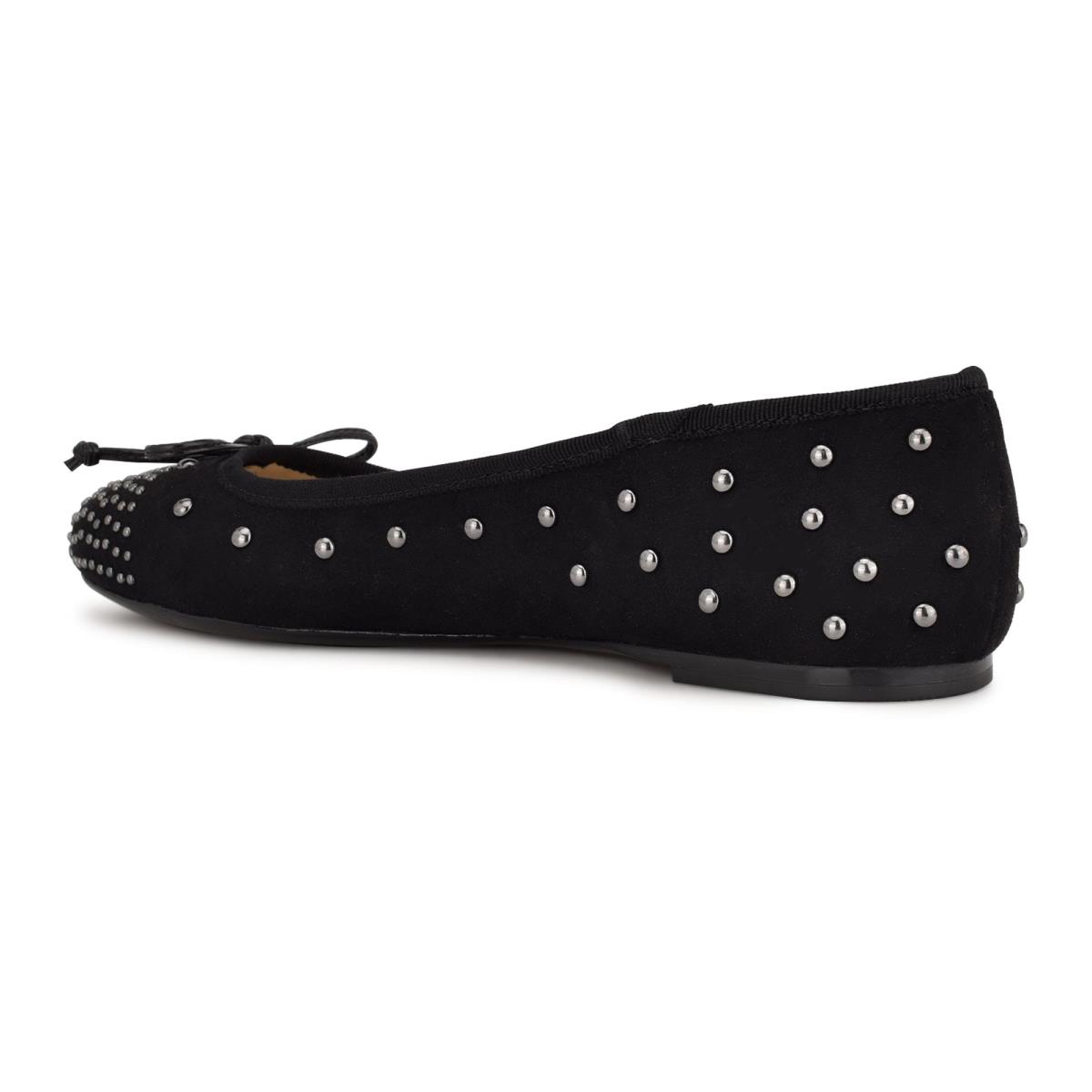 Women's Nine West Curvy Studded Ballet Ballet Flats Black | LAYX23941