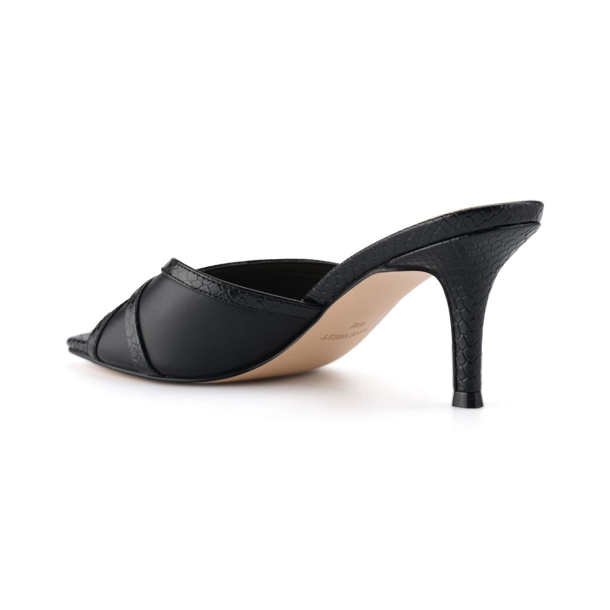 Women's Nine West Dainty Heeled Slide Sandals Black | VHMJ23098