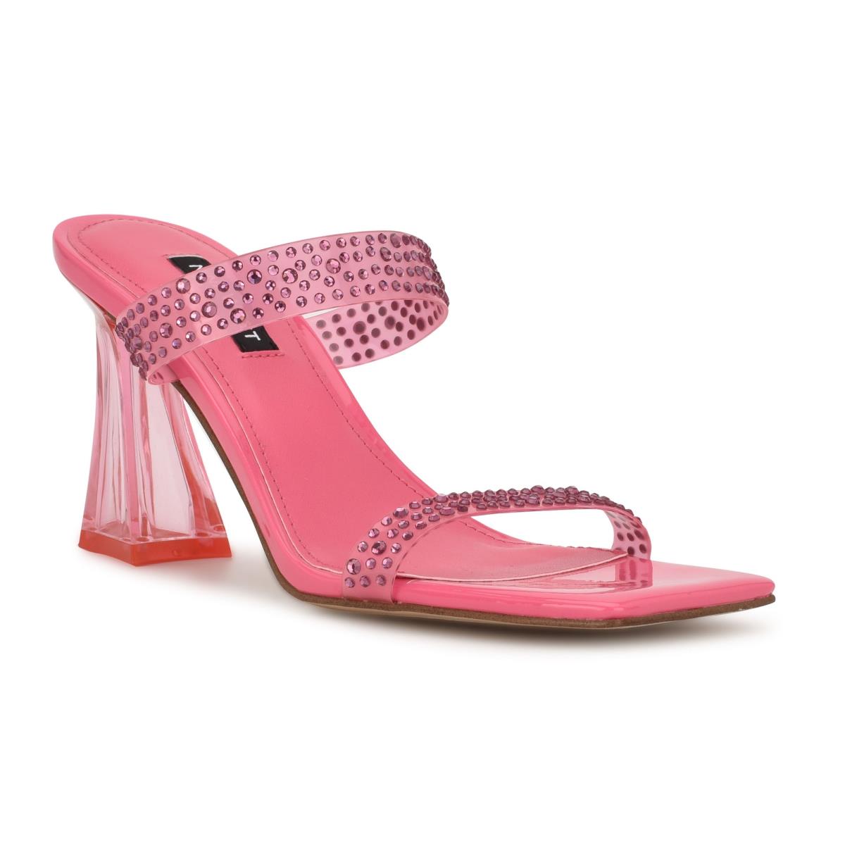 Women's Nine West Darla Heeled Slide Sandals Pink | NEPQ06518