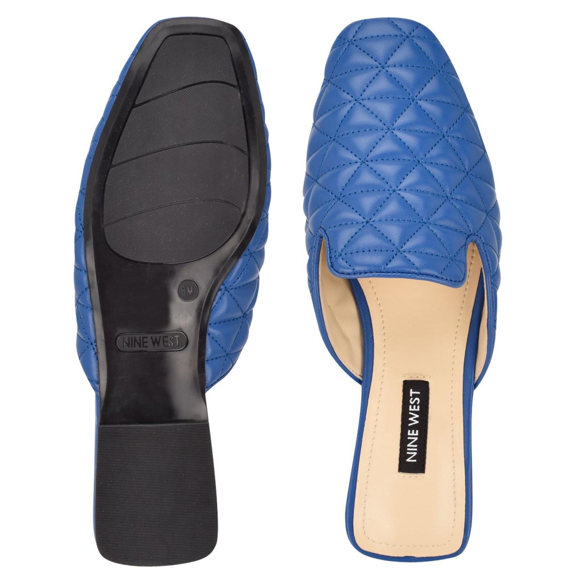 Women's Nine West Diamond Flat Mules Blue | MKFO91580