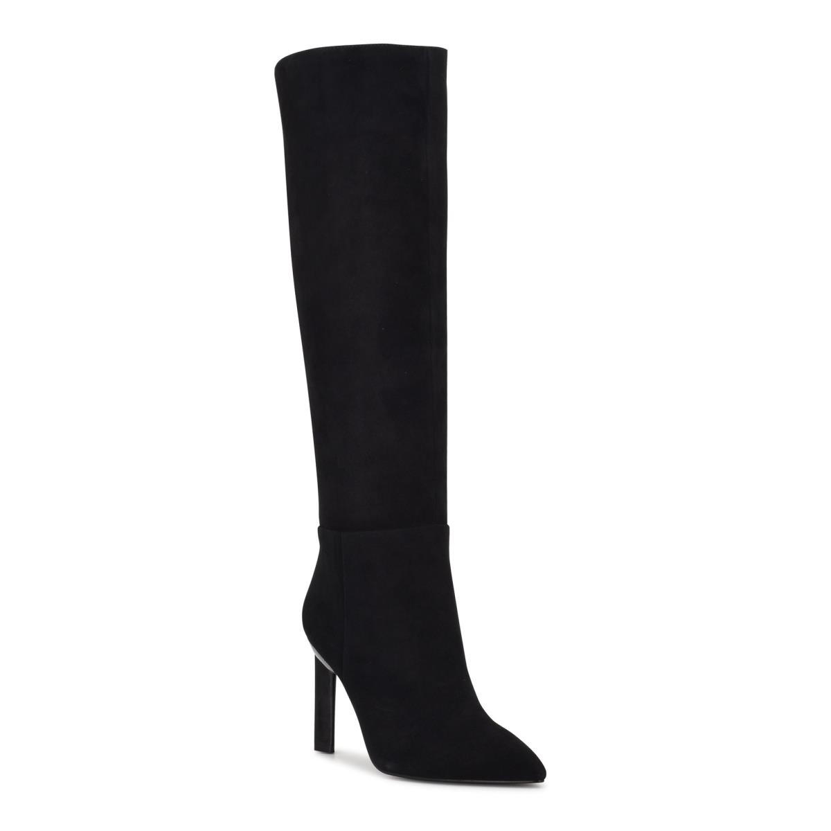 Women's Nine West Eardy Heeled Boots Black | VAWD17856