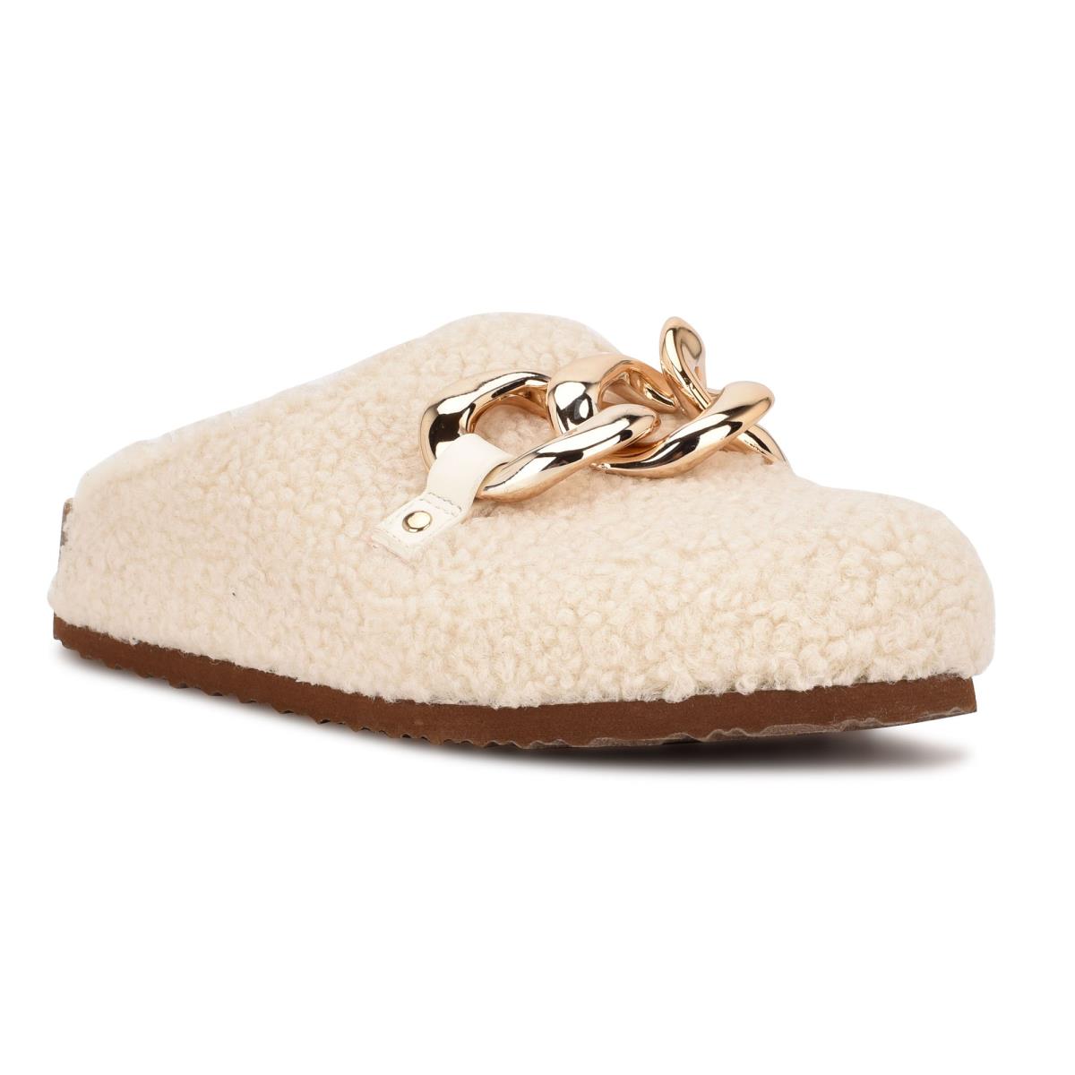 Women's Nine West Everyth Cozy Mules Cream | ANGK27496