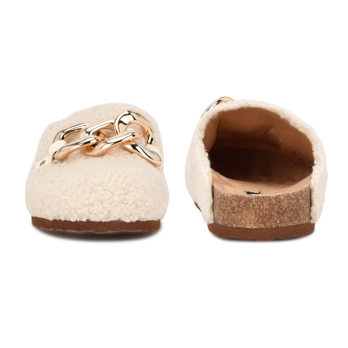 Women's Nine West Everyth Cozy Mules Cream | ANGK27496