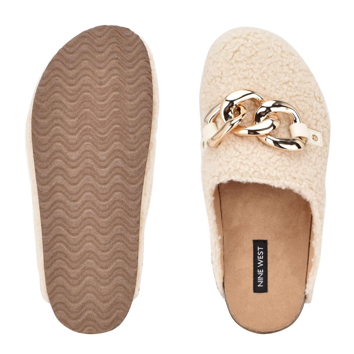 Women's Nine West Everyth Cozy Mules Cream | ANGK27496