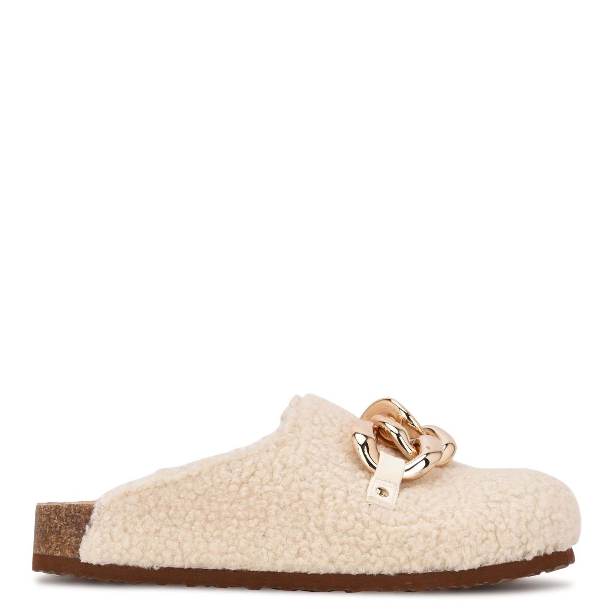 Women\'s Nine West Everyth Cozy Mules Cream | ANGK27496