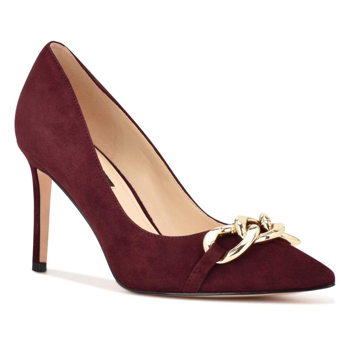 Women's Nine West Ezzie Pointy Toe Pumps Burgundy | VTFR20154