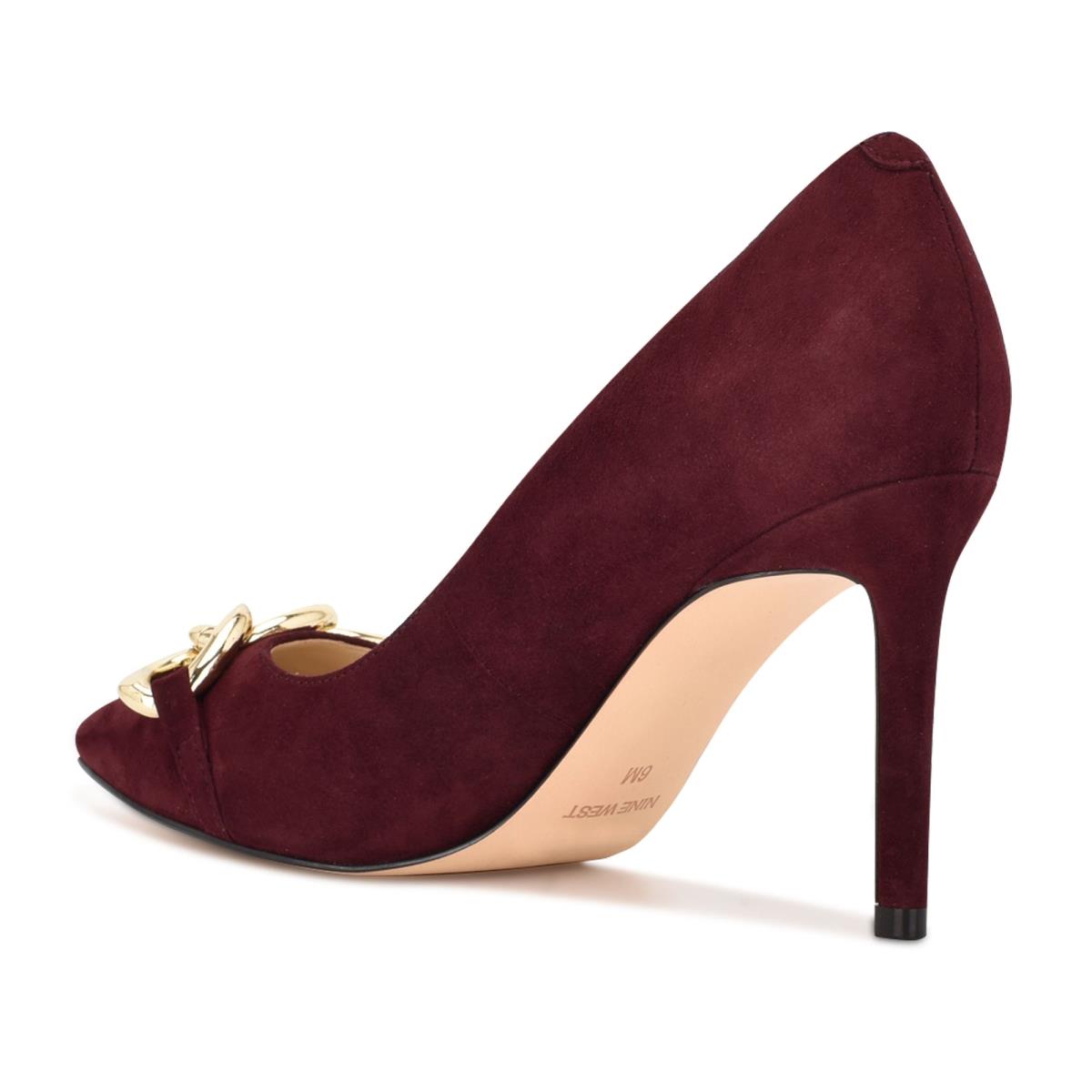 Women's Nine West Ezzie Pointy Toe Pumps Burgundy | VTFR20154