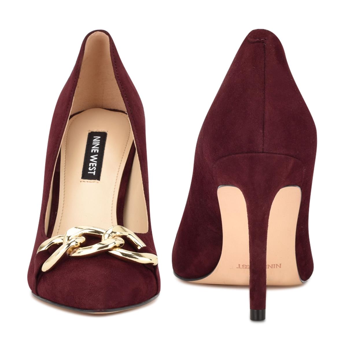 Women's Nine West Ezzie Pointy Toe Pumps Burgundy | VTFR20154