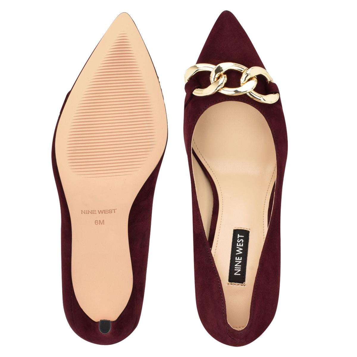 Women's Nine West Ezzie Pointy Toe Pumps Burgundy | VTFR20154