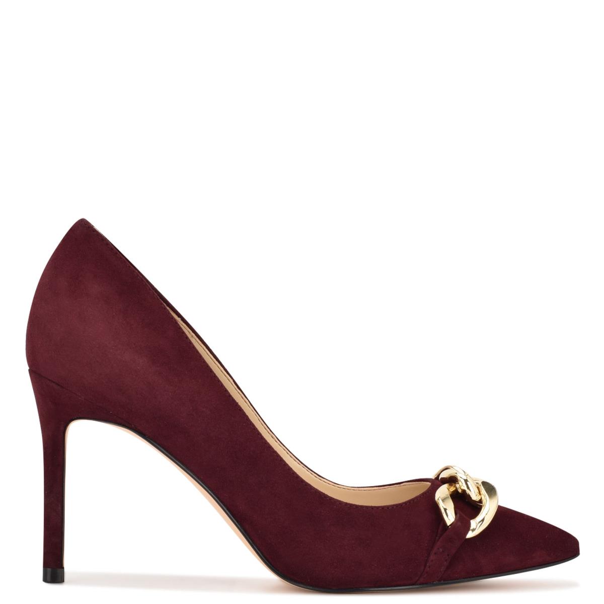 Women\'s Nine West Ezzie Pointy Toe Pumps Burgundy | VTFR20154