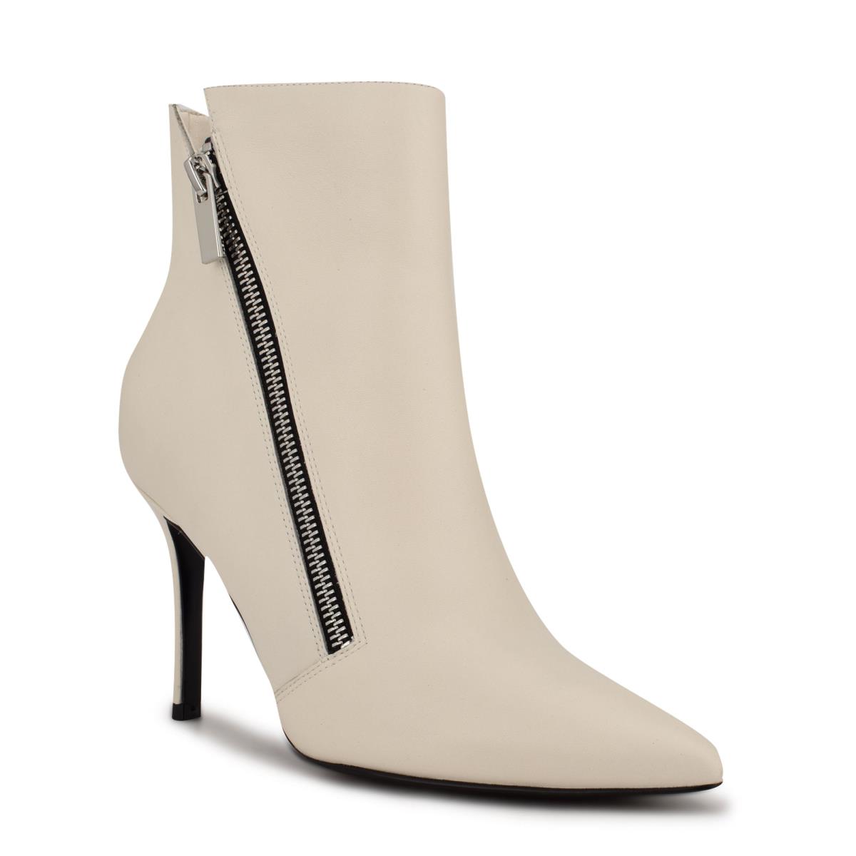 Women's Nine West Fast Dress Booties Cream | MUAE73651