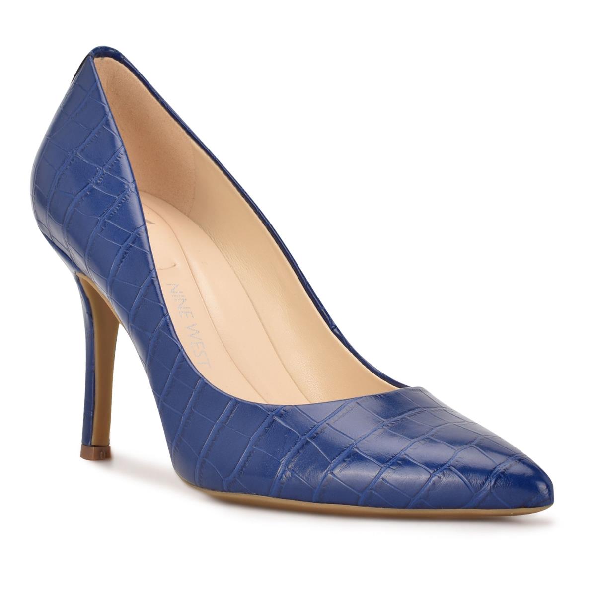 Women's Nine West Fifth 9x9 Pointy Toe Pumps Blue | QPNV71308