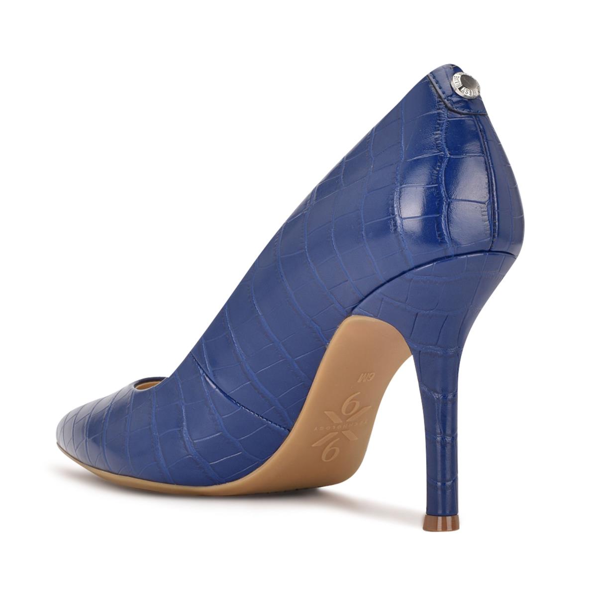 Women's Nine West Fifth 9x9 Pointy Toe Pumps Blue | QPNV71308