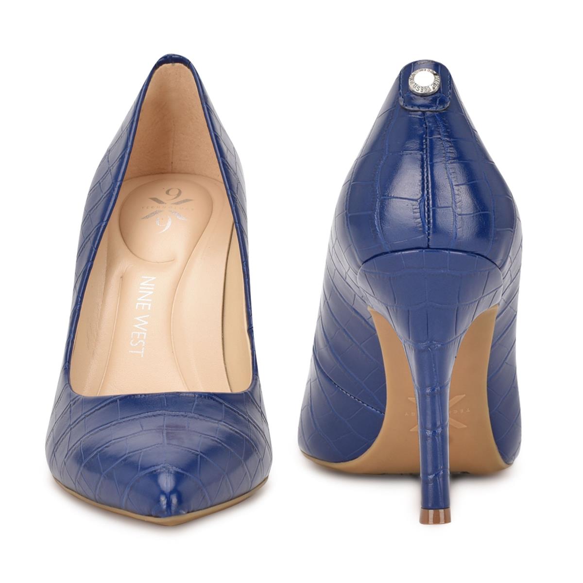 Women's Nine West Fifth 9x9 Pointy Toe Pumps Blue | QPNV71308